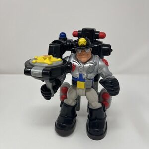 Fisher Price 2001 Rescue Heroes Night Patrol Willy Stop Figure and Backpack 6"